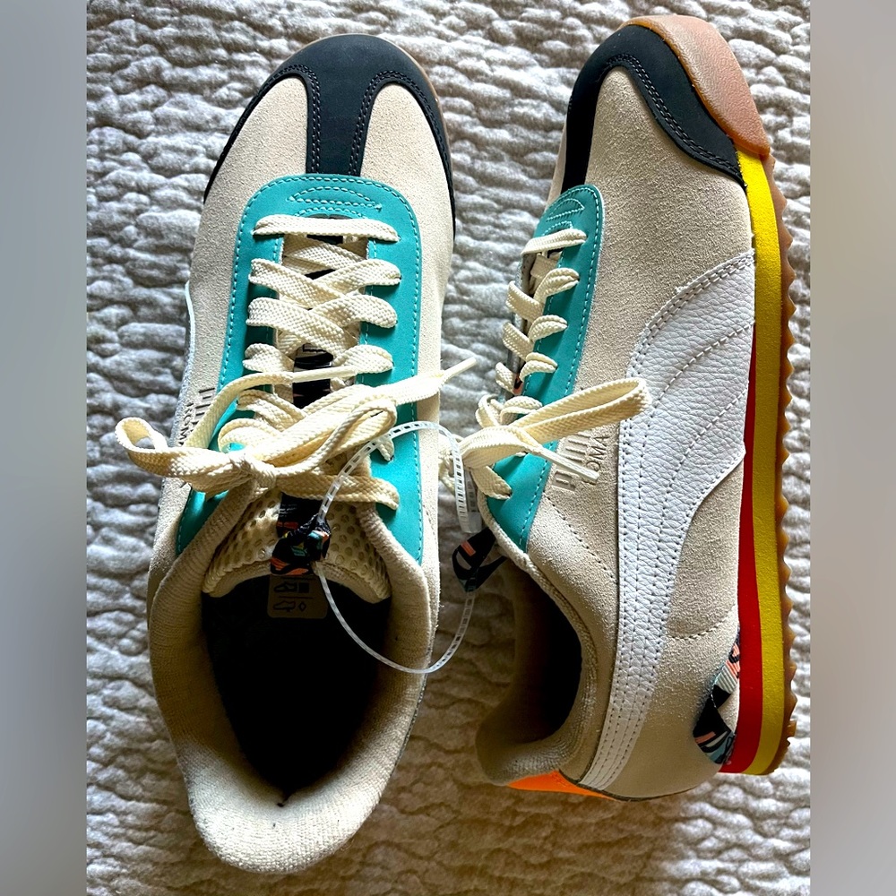 Puma Roma Basic Hill Camp Sneakers Suede Men’s Size 9, Low Top Multicolor Bloc